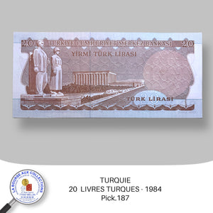 TURQUIE - 20  LIVRES TURQUES - 1984 - Pick.187a - NEUF/UNC