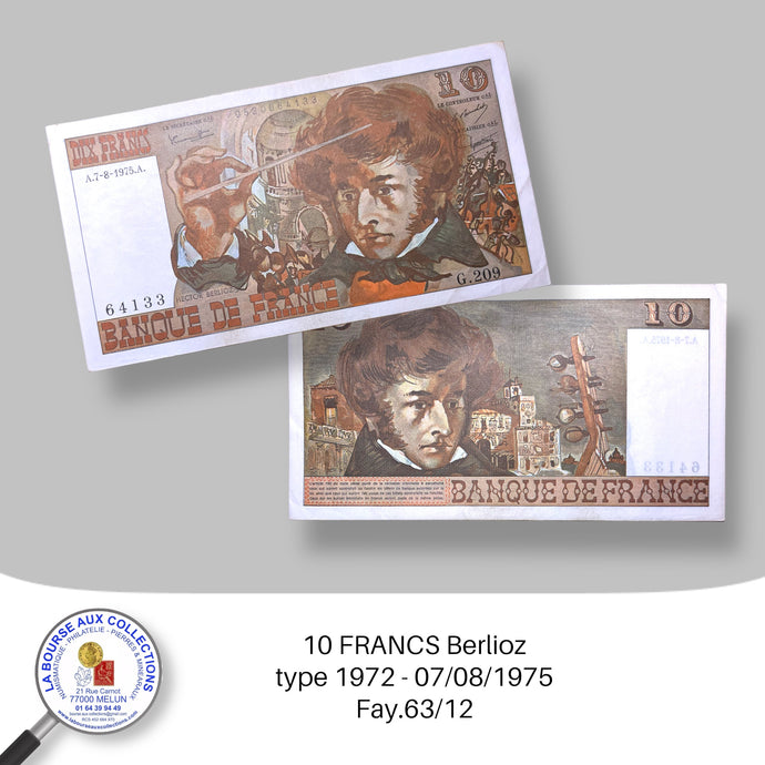 10 FRANCS Berlioz type 1972 - 07/08/1975 - Fay.63/12