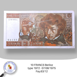 10 FRANCS Berlioz type 1972 - 07/08/1975 - Fay.63/12