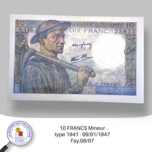 Charger l&#39;image dans la galerie, 10 FRANCS Mineur type 1941 - 09/01/1947 - Fay.08/07
