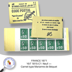 1974 - Carnet Y&T 1815-C1 type Marianne de Béquet