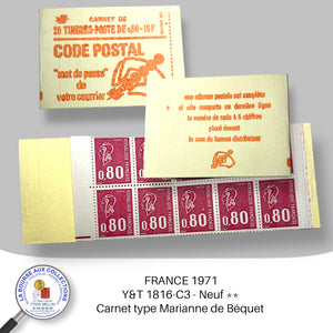 1974 - Carnet Y&T 1816-C3 type Marianne de Béquet
