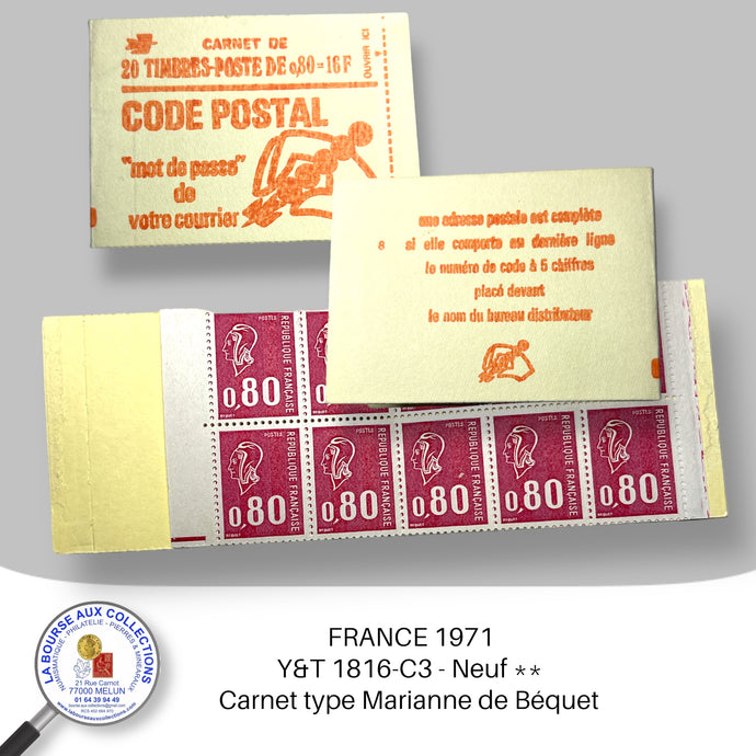 1974 - Carnet Y&T 1816-C3 type Marianne de Béquet