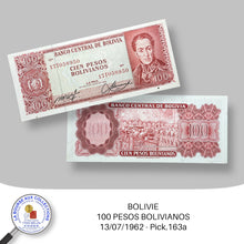 Charger l&#39;image dans la galerie, BOLIVIE - 100 PESOS BOLIVIANOS - 13/07/1962 - Pick.163a - NEUF/UNC
