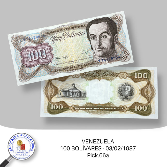 VENEZUELA - 100 BOLÍVARES 03/02/1987 - Pick.66a