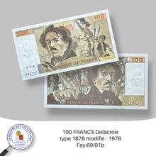 Charger l&#39;image dans la galerie, 100 FRANCS Delacroix, type 1878 modifié - 1978. Fay.69/01b
