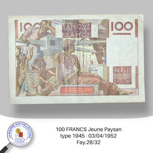 100 FRANCS Jeune Paysan type 1945 - 03/04/1952 - Fay.28/32