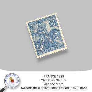 1929 - Y&T 257 - Jeanne d´Arc / 500 ans de la délivrance d´Orléans 1429-1929 - Neuf **