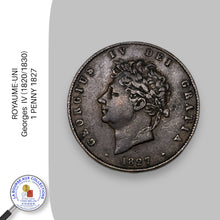 Charger l&#39;image dans la galerie, ROYAUME-UNI - Georges  IV (1820/1830)-  1 PENNY 1827
