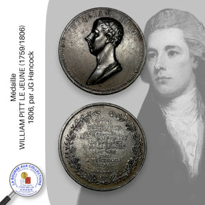 Médaille - WILLIAM PITT LE JEUNE (1759/1806) - 1806, par JG Hancock