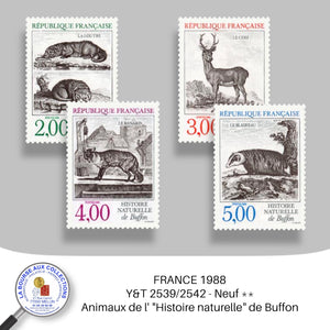 1988 - Y&T 2539/2542- Animaux de l' "Histoire naturelle" de Buffon - Neuf **