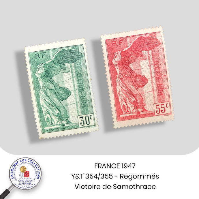 FRANCE 1937 - Y&T n° 354/355 Victoire de Samothrace  (regommés)