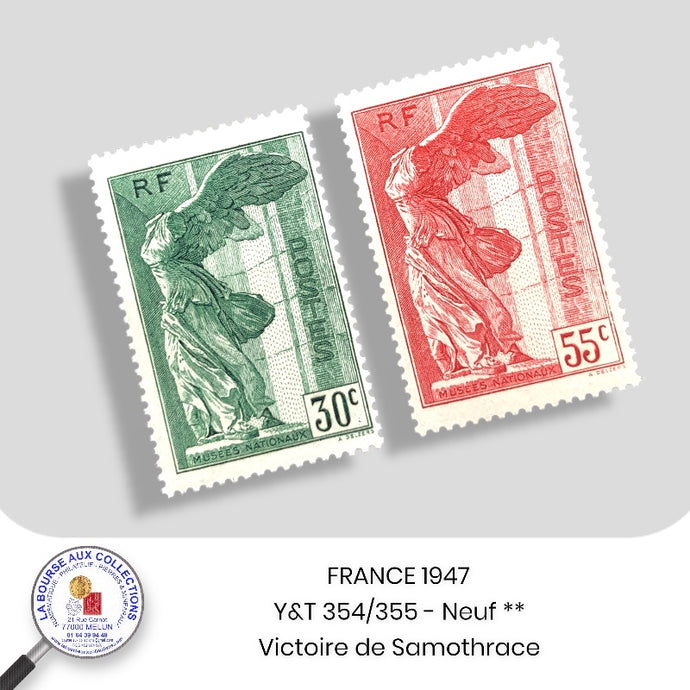 FRANCE 1937 - Y&T n° 354/355 Victoire de Samothrace- NEUF **