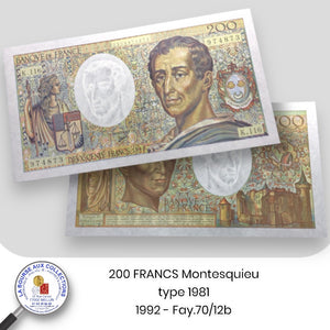 200 FRANCS Montesquieu type 1981 - 1992. Fay.70/12b - NEUF