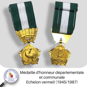 Médaille d'honneur départementale et communale - Échelon vermeil (1945/1987)