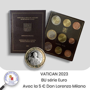 VATICAN 2023 - Coffret Brillant Universel  avec la 5 euro bimétallique commémorant les 100 ans de la naissance de Don Lorenzo Milani