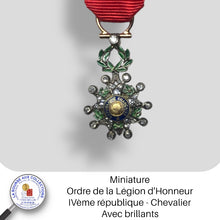 Charger l&#39;image dans la galerie, Miniature - Ordre de la Légion d&#39;Honneur IVème république - Chevalier - Avec brillants
