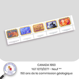 CANADA 1992 - Y&T 1273/1277 - 150ème anniversaire de la Commission géologique du Canada / Minéraux - Neufs **
