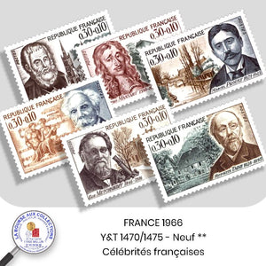 1966 - Y&T 1470/1475 - Célébrités françaises - Neuf **