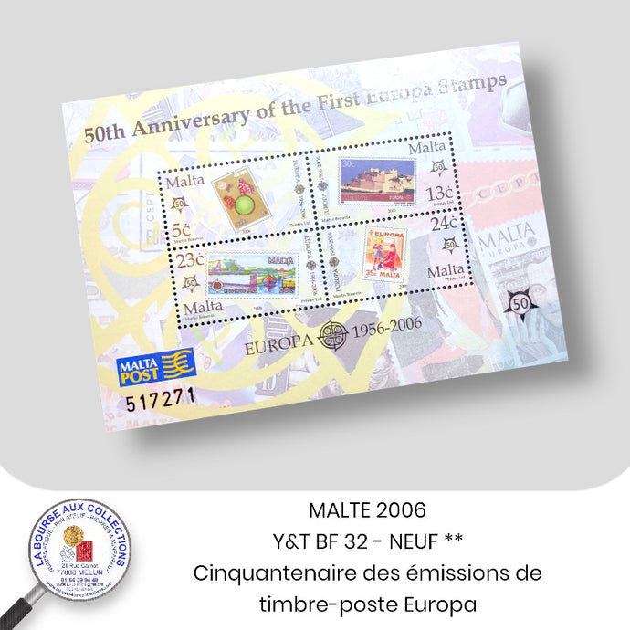 MALTE 2006 - Y&T BF 32 - Cinquantenaire des émissions de timbre-poste Europa - Neufs **