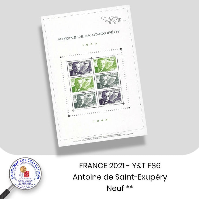2021 - Y&T PA n° F86- Antoine de Saint-Exupéry 1900/1944 - Neuf **