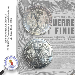 Vème REPUBLIQUE (1958-...) - 100 FRANCS  Commémoration de l'armistice du 8 mai 1945 - 1995