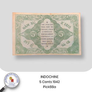 INDOCHINE - 5 CENTS 1942 - Pick88a