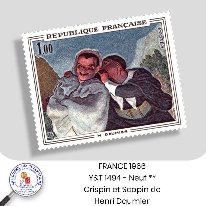 1966 - Y&T 1494 - “Crispin et Scapin” de Honoré Daumier - Neuf **