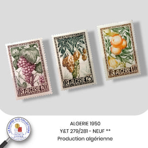 ALGERIE 1950 - Y&T 279/281 - Production Algérienne - NEUF **