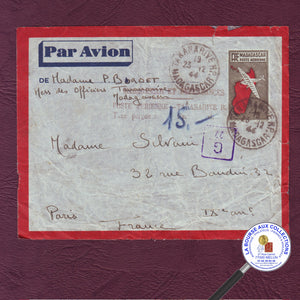MADAGASCAR  - Entier Postal PA 4,50 F / Tananarive pour Paris 23/12/1944