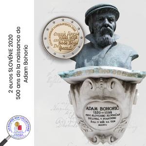  2 euros SLOVENIE 2020 - 500ans de la naissance d’Adam Bohoric / La Bourse aux Collections Numismate Melun