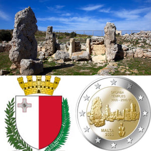 2 euros MALTE 2020 - Temples de Skorba / La Bourse aux Collections Numismate Melun