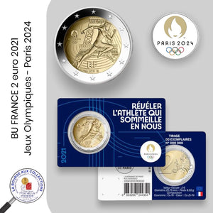 BU 5 Coincard -  2 euro FRANCE 2021 - Jeux Olympiques de Paris 2024