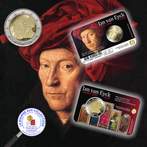 Coincard 2 euros BU BELGIQUE - Année Jan van Eyck / La Bourse aux Collections Numismate Melun