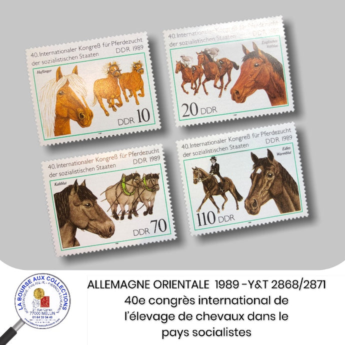 ALLEMAGNE DE L'EST - 1989 - Y&T 2868/2871 - Elevage de chevaux - NEUFS **