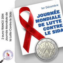 Charger l&#39;image dans la galerie, 2 euro FRANCE 2014 - Journée mondiale de la lutte contre le Sida

