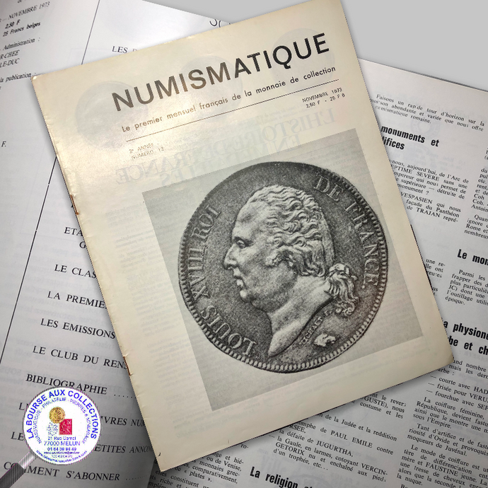 N° 13 - Catalogue mensuel Novembre 1973 Numismatique & Change