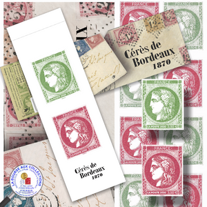 2020 - Carnet Cérès de Bordeaux 1870 - 14 timbres non-dentelés / La Bourse aux Collections Philatélie Melun