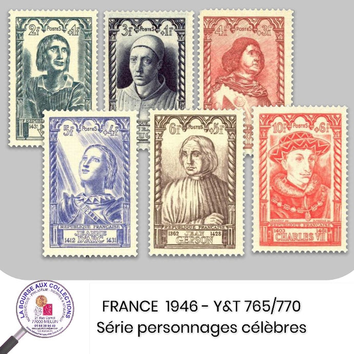 1946 - Y&T 765/770 - Personnages célèbres du XVème siècle- Neuf **
