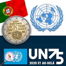 Charger l&#39;image dans la galerie, 2 euros PORTUGAL 2020 - 75ème anniversaire de l&#39;ONU / La Bourse aux Collections Numismatique Melun
