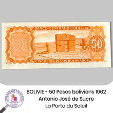 Charger l&#39;image dans la galerie, BOLIVIE - 50 Pesos boliviens 1962 - Pick.162a
