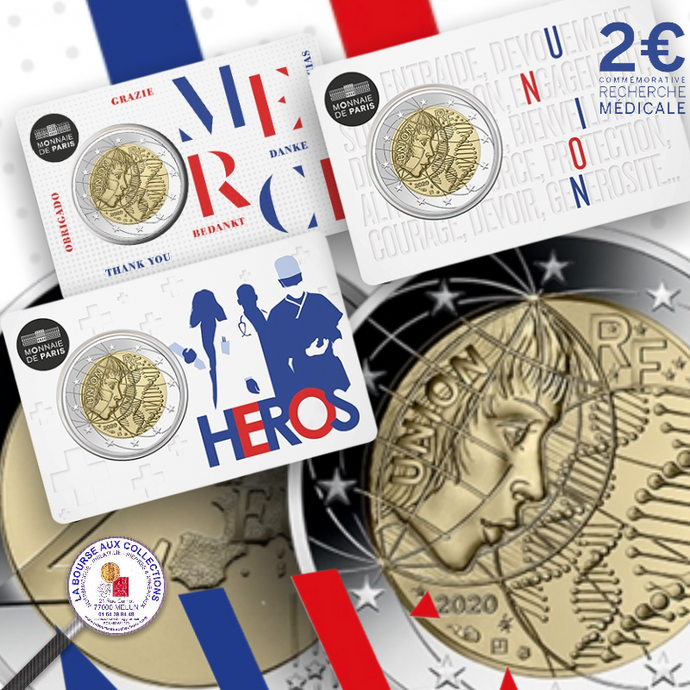 2 euros FRANCE 2020 - Recherche médicale / La Bourse aux Collections Numismatique Melun
