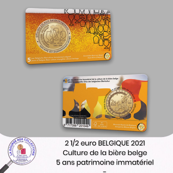 2 1/2 euro BELGIQUE 2021 - Culture de la bière belge