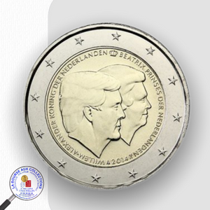 2 euro PAYS-BAS 2014 - Double portrait de la famille royale le Roi Willem-Alexander et la Reine Béatrix / La Bourse aux Collections Numismate Melun