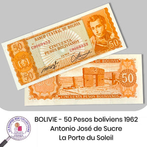 BOLIVIE - 50 Pesos boliviens 1962 - Pick.162a