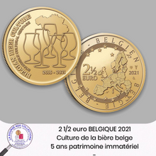 Charger l&#39;image dans la galerie, 2 1/2 euro BELGIQUE 2021 - Culture de la bière belge
