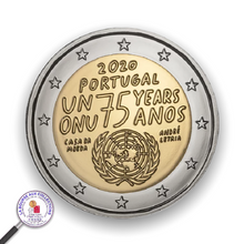 Charger l&#39;image dans la galerie, 2 euros PORTUGAL 2020 - 75ème anniversaire de l&#39;ONU / La Bourse aux Collections Numismatique Melun
