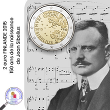Charger l&#39;image dans la galerie, 2 euro FINLANDE 2015 - 150 ans de la naissance de Jean Sibelius (1865 - 1957).

