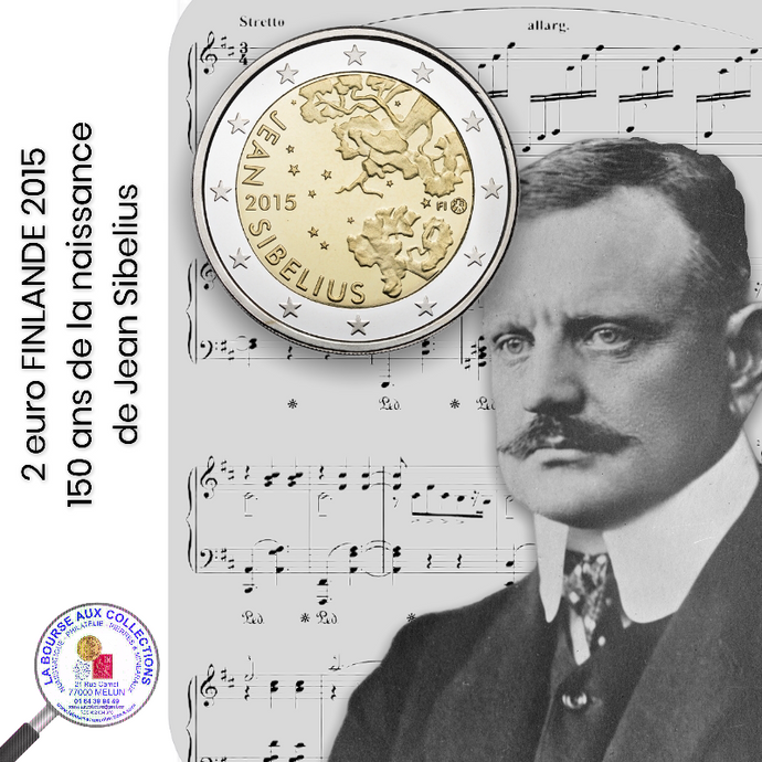 2 euro FINLANDE 2015 - 150 ans de la naissance de Jean Sibelius (1865 - 1957).