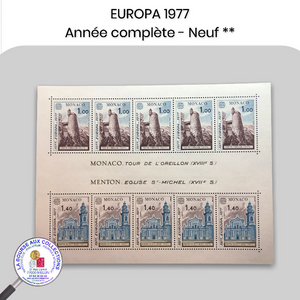 Année complète timbres EUROPA 1977 - Neufs **